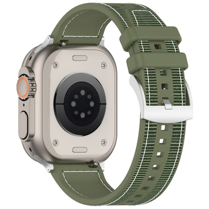 Rynx | For Apple Watch Series 4 40mm Official Buckle Hybrid Nylon Braided Silicone Strap (Green)