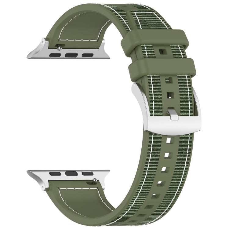 Rynx | For Apple Watch Series 4 40mm Official Buckle Hybrid Nylon Braided Silicone Strap (Green)