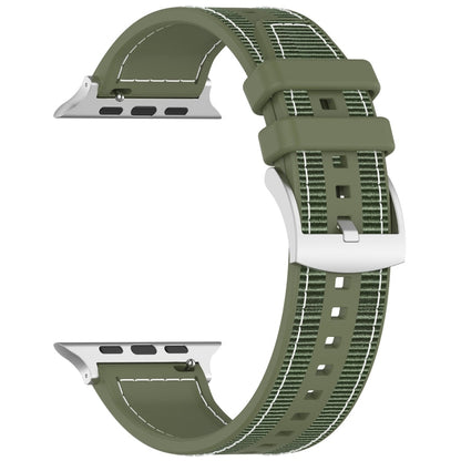 Rynx | For Apple Watch Series 4 40mm Official Buckle Hybrid Nylon Braided Silicone Strap (Green)