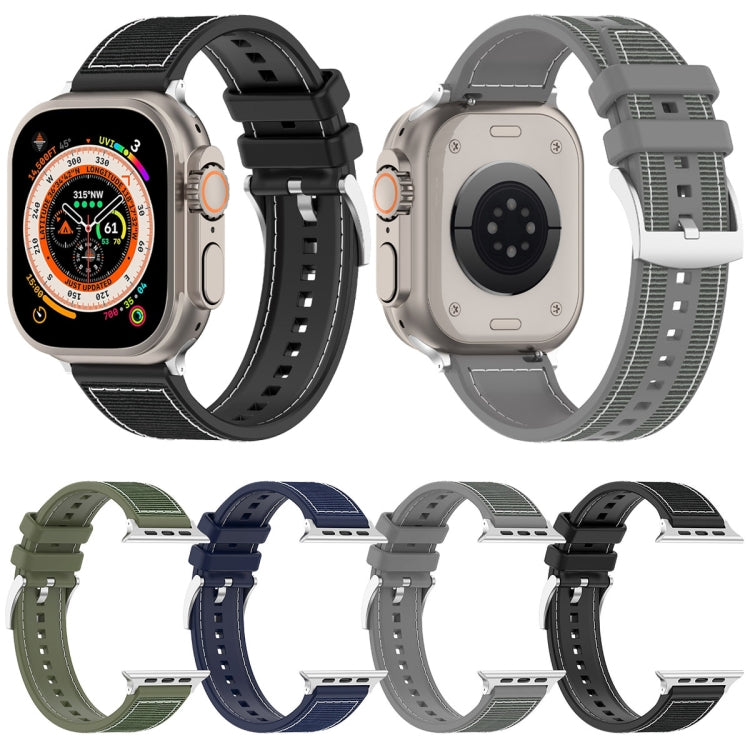 Rynx | For Apple Watch Series 4 40mm Official Buckle Hybrid Nylon Braided Silicone Strap (Midnight Blue)