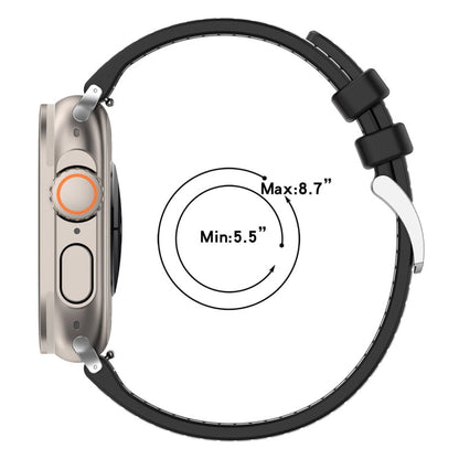 Rynx | For Apple Watch Series 4 40mm Official Buckle Hybrid Nylon Braided Silicone Strap (Midnight Blue)