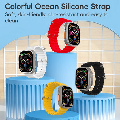 Rynx | For Apple Watch Series 9 45 mm ZGA Ocean Silicone Strap (White)