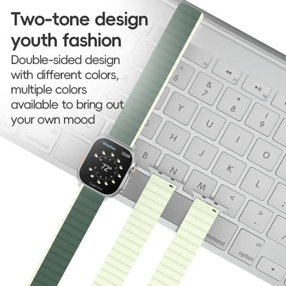 Rynx | For Apple Watch Series 6 44mm ZGA Two-Color Magnetic Silicone Watch Band (Black+Orange)