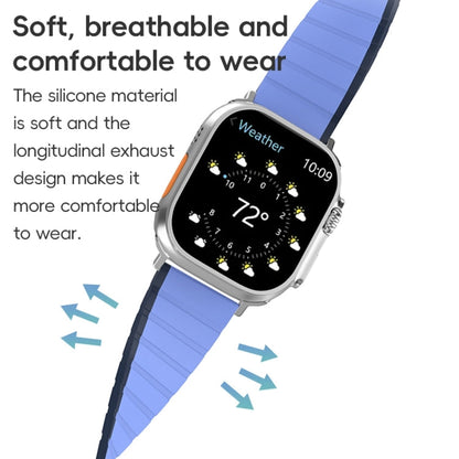 Rynx | For Apple Watch Series 6 44mm ZGA Two-Color Magnetic Silicone Watch Band (Black+Orange)