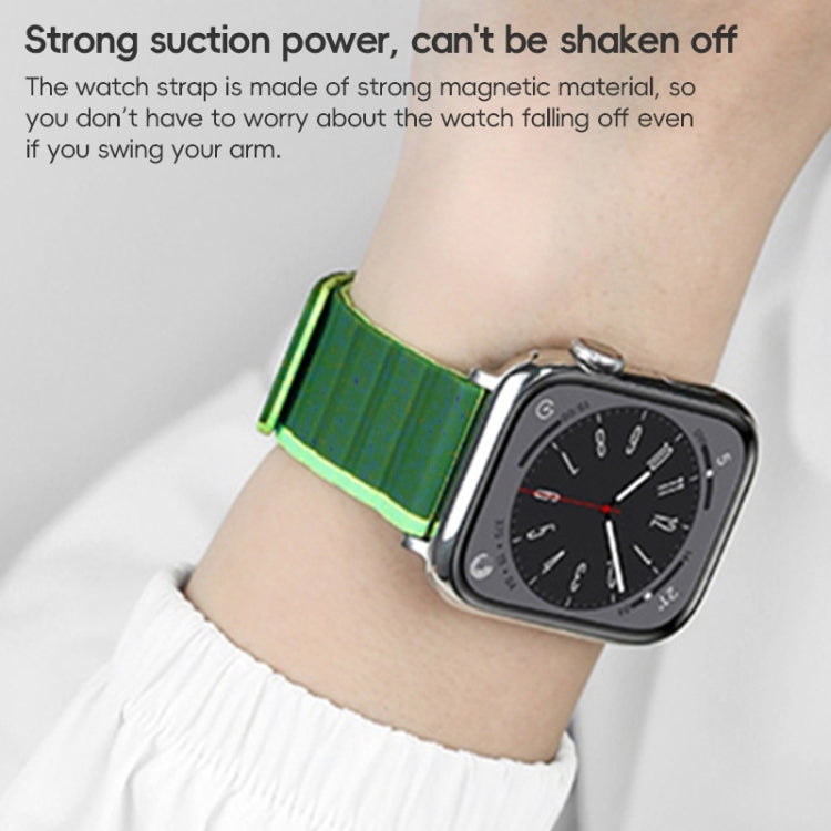 Rynx | For Apple Watch Series 6 44mm ZGA Two-Color Magnetic Silicone Watch Band (Black+Orange)