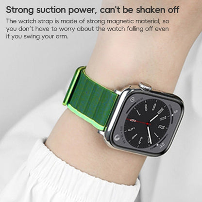 Rynx | For Apple Watch Series 6 44mm ZGA Two-Color Magnetic Silicone Watch Band (Black+Orange)