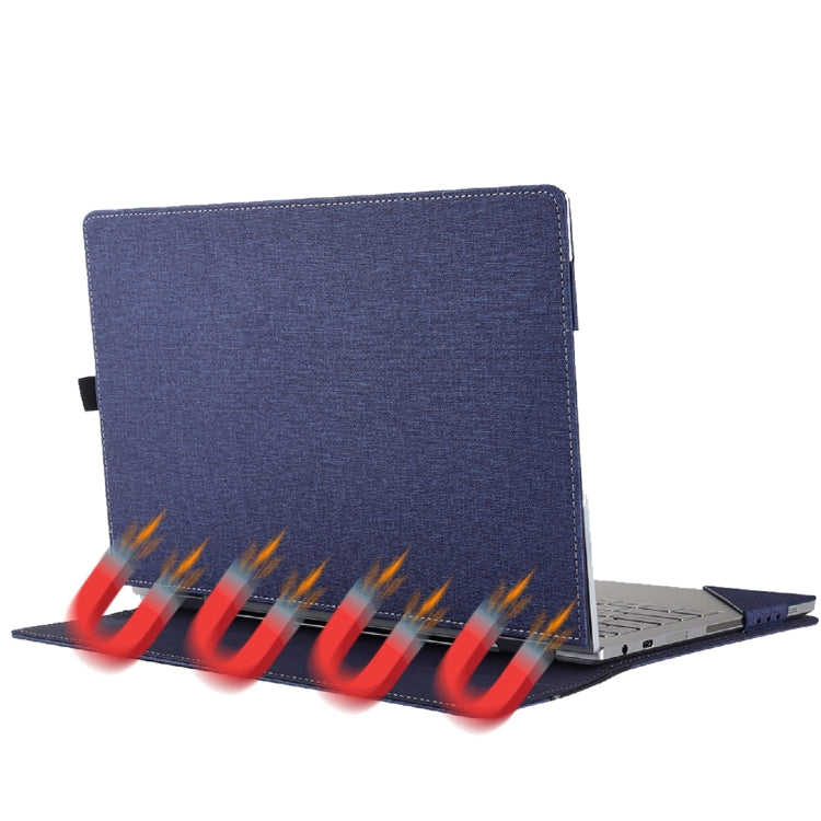 Rynx | For Microsoft Surface Laptop 6 15 inch Fabric Texture Laptop Leather Case with Stand Function (Blue)