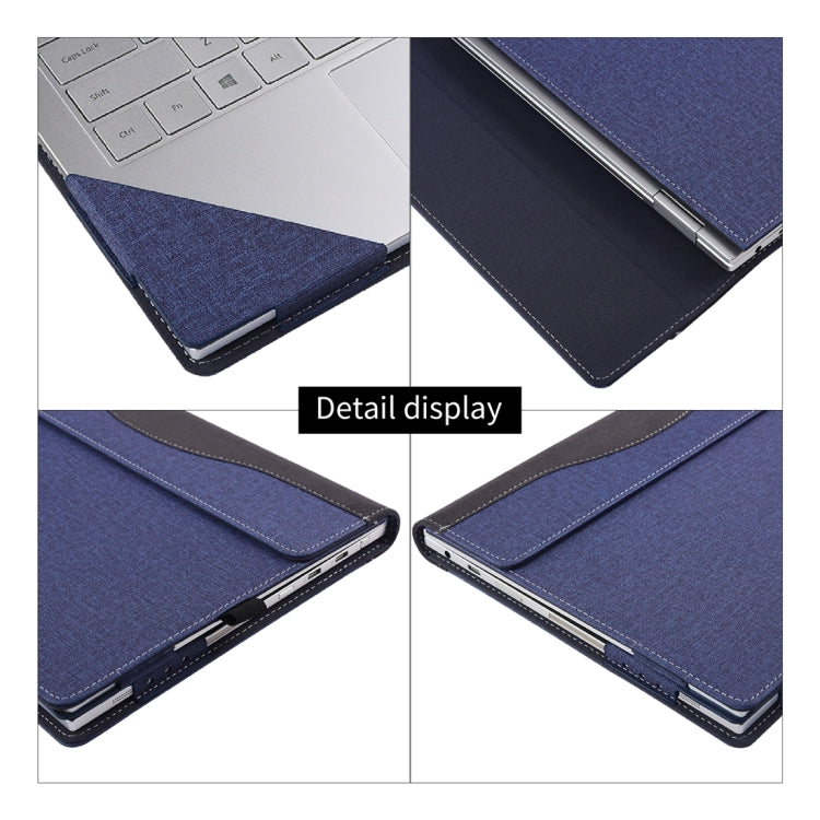 Rynx | For Microsoft Surface Laptop 6 15 inch Fabric Texture Laptop Leather Case with Stand Function (Blue)