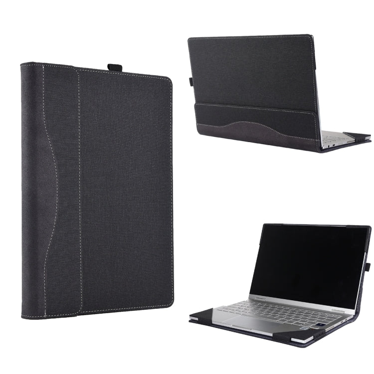 Rynx | For Microsoft Surface Laptop 6 13.5 Inch Fabric Texture Laptop Leather Case with Stand Function (Black)