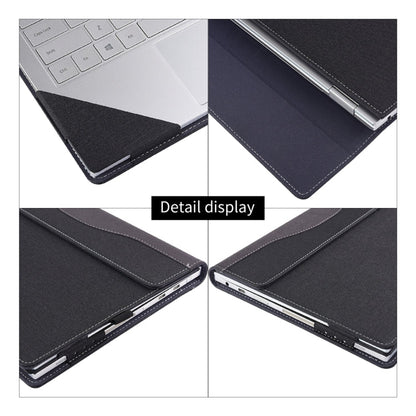 Rynx | For Microsoft Surface Laptop 6 13.5 Inch Fabric Texture Laptop Leather Case with Stand Function (Black)