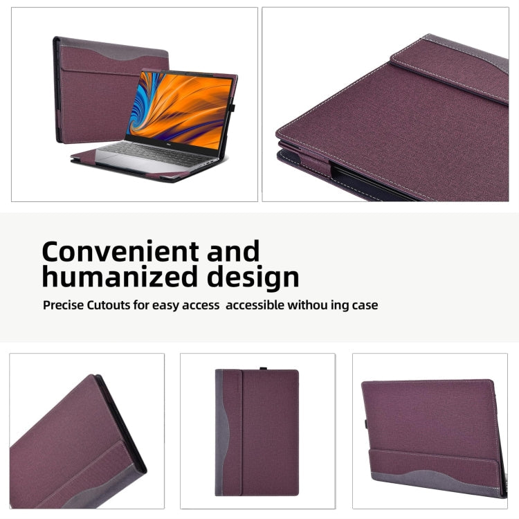 Rynx | For HP Spectre X360 14 inch 14-eu / 14t-eu Leather Laptop Shockproof Protective Case (Black)