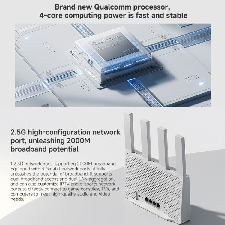 Rynx | Xiaomi Router BE3600 WiFi7 2.5G Port Dual Band, US Plug (White)