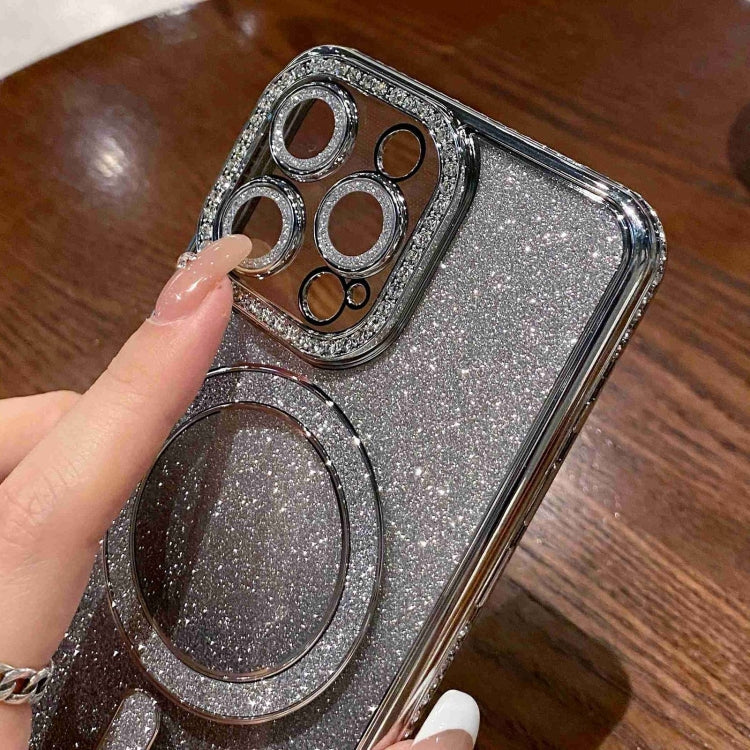 RYNX | For iPhone 16 Pro Max Diamond Gradient Glitter Plated MagSafe Phone Case(Gold)