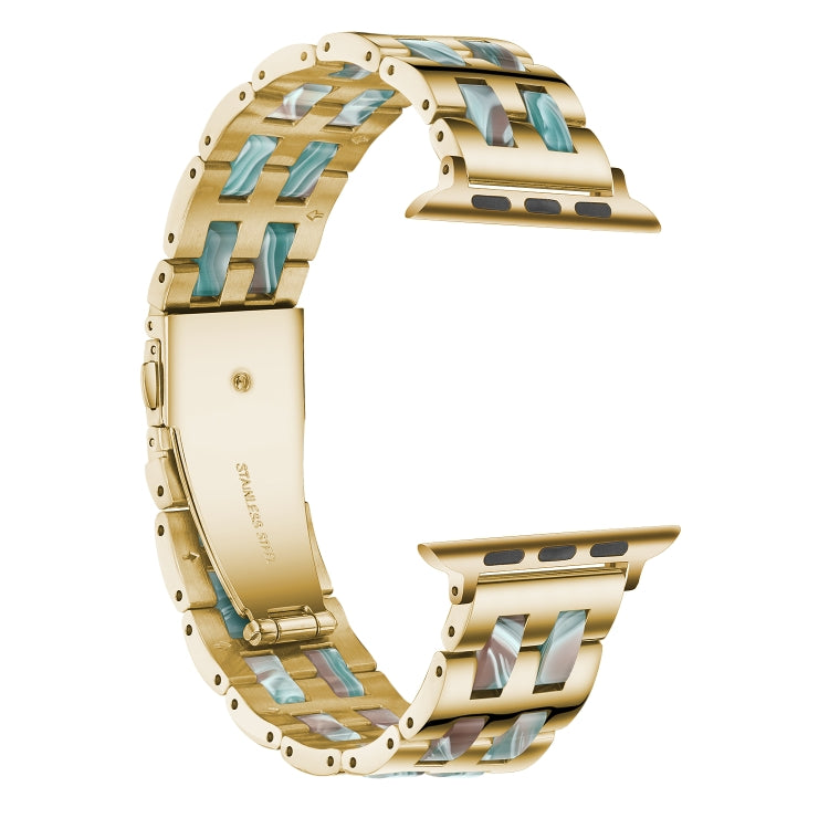 Rynx | For Apple Watch Series 8&7 41mm / SE 2&6&SE&5&4 40mm / 3&2&1 38mm Stainless Steel + Resin Bracelet (Emerald Green)