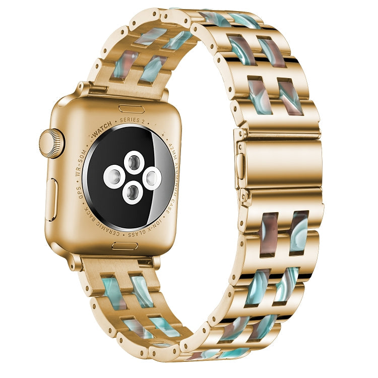 Rynx | For Apple Watch Series 8&7 41mm / SE 2&6&SE&5&4 40mm / 3&2&1 38mm Stainless Steel + Resin Bracelet (Emerald Green)