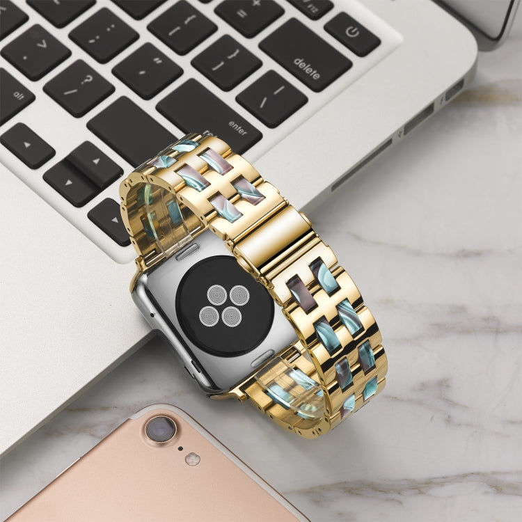 Rynx | For Apple Watch Series 8&7 41mm / SE 2&6&SE&5&4 40mm / 3&2&1 38mm Stainless Steel + Resin Bracelet (Emerald Green)
