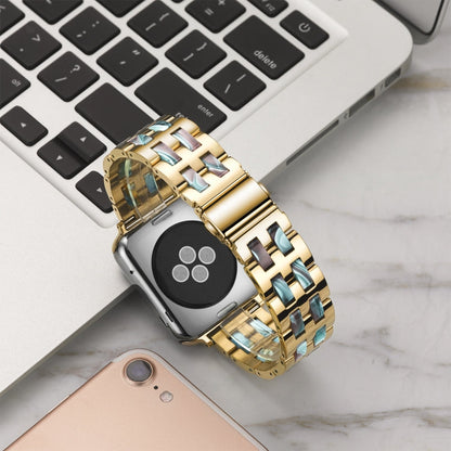 Rynx | For Apple Watch Series 8&7 41mm / SE 2&6&SE&5&4 40mm / 3&2&1 38mm Stainless Steel + Resin Bracelet (Emerald Green)