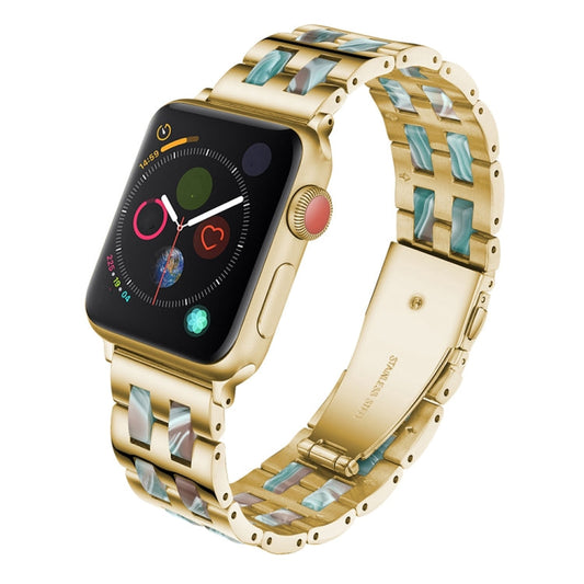 Rynx | For Apple Watch Series 8&7 41mm / SE 2&6&SE&5&4 40mm / 3&2&1 38mm Stainless Steel + Resin Bracelet (Emerald Green)