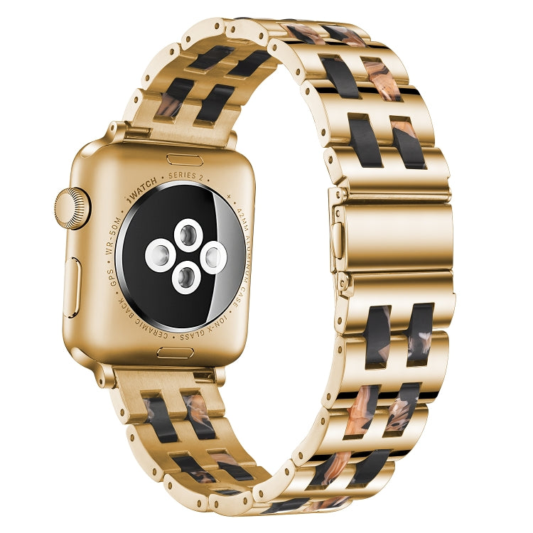 Rynx | For Apple Watch Series 8&7 41mm / SE 2&6&SE&5&4 40mm / 3&2&1 38mm Stainless Steel + Resin Watch Band (Black-Rose)