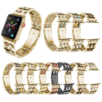 Rynx | For Apple Watch Series 8&7 41mm / SE 2&6&SE&5&4 40mm / 3&2&1 38mm Stainless Steel + Resin Bracelet (Emerald Green)