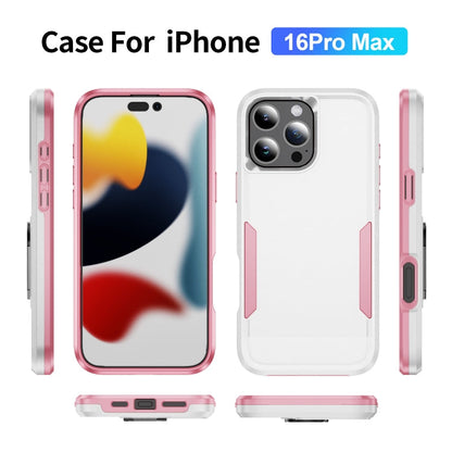 RYNX | For iPhone 16 Pro Max Pioneer Armor Heavy Duty PC + TPU Phone Case(White+Pink)
