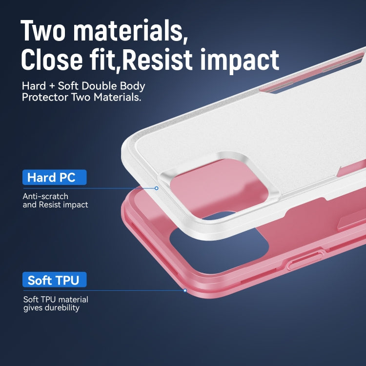 RYNX | For iPhone 16 Pro Max Pioneer Armor Heavy Duty PC + TPU Phone Case(White+Pink)