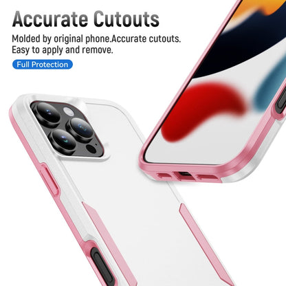 RYNX | For iPhone 16 Pro Max Pioneer Armor Heavy Duty PC + TPU Phone Case(White+Pink)