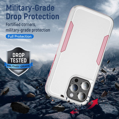 RYNX | For iPhone 16 Pro Max Pioneer Armor Heavy Duty PC + TPU Phone Case(White+Pink)
