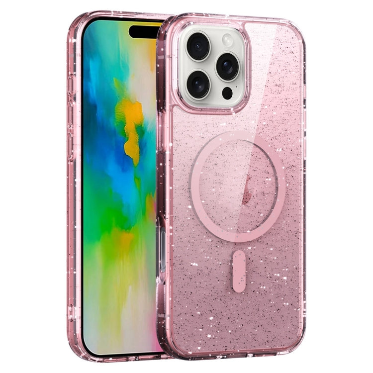 RYNX | For iPhone 16 Pro Max Glitter Powder MagSafe Magnetic Phone Case(Transparent Pink)