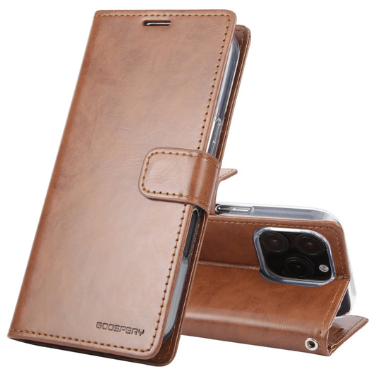 RYNX | For iPhone 16 Pro Max GOOSPERY BLUE MOON Crazy Horse Texture Leather Phone Case(Brown)