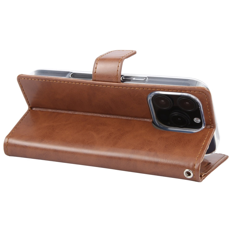 RYNX | For iPhone 16 Pro Max GOOSPERY BLUE MOON Crazy Horse Texture Leather Phone Case(Brown)