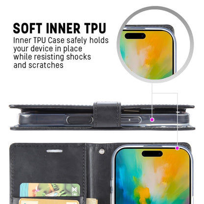 RYNX | For iPhone 16 Pro Max GOOSPERY BLUE MOON Crazy Horse Texture Leather Phone Case(Brown)