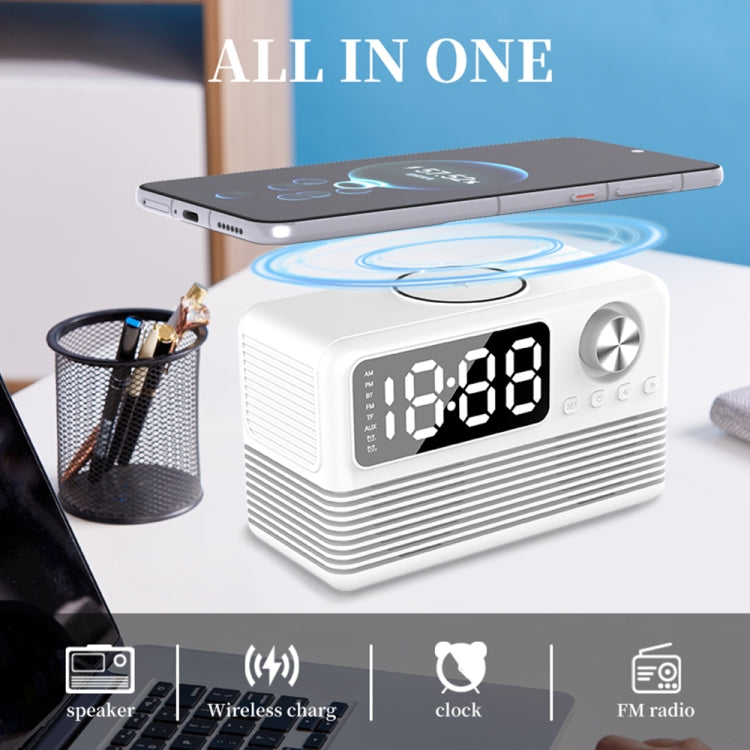 RYNX | BT509 LED Bluetooth 5.3 Speaker Alarm Clock Music Display Radio(Pink)