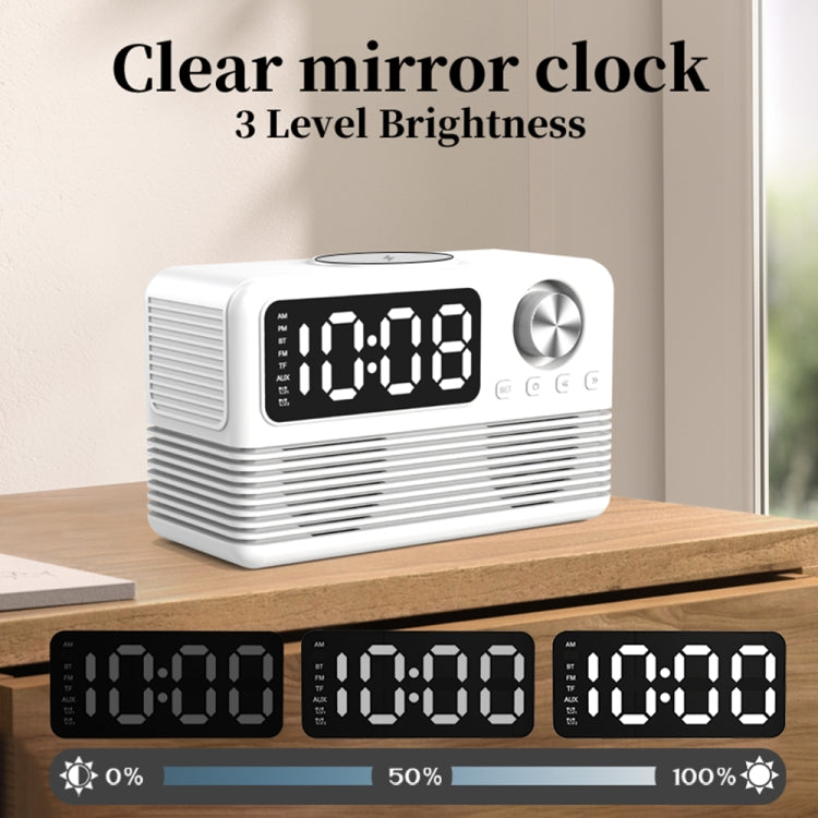 RYNX | BT509 LED Bluetooth 5.3 Speaker Alarm Clock Music Display Radio(Pink)