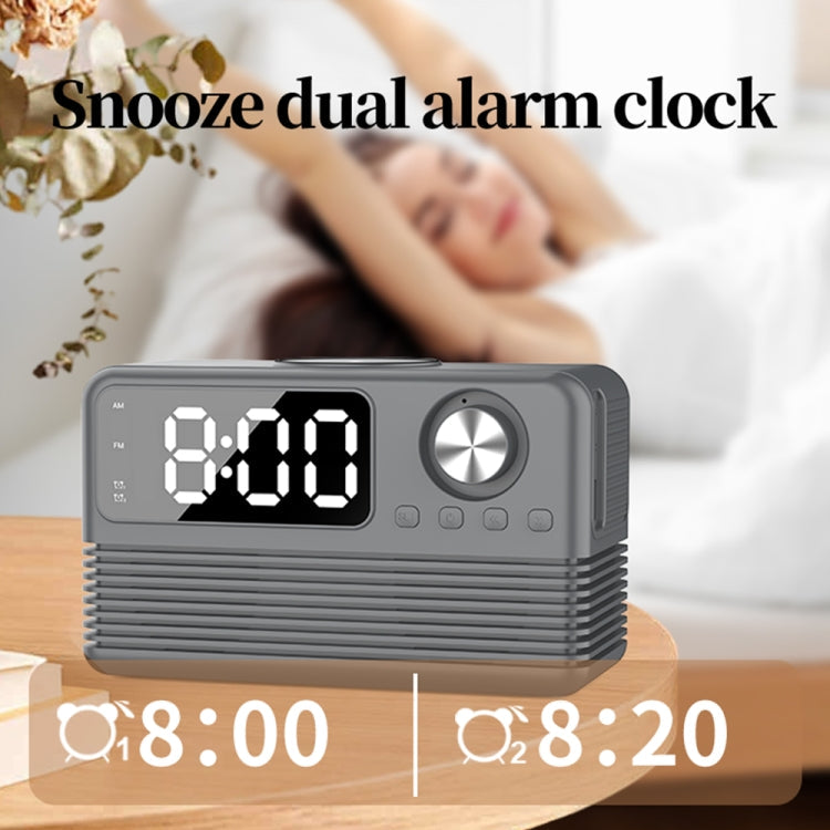 RYNX | BT509 LED Bluetooth 5.3 Speaker Alarm Clock Music Display Radio(Pink)