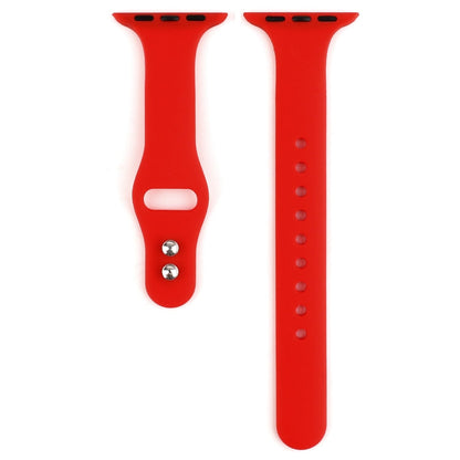 Rynx | For Apple Watch 5 & 4 44mm / 3 & 2 & 1 42mm Thin Silicone Double Buckle Watch Strap (Country Red)