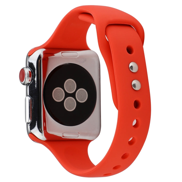 Rynx | For Apple Watch 5 & 4 44mm / 3 & 2 & 1 42mm Thin Silicone Double Buckle Watch Strap (Country Red)