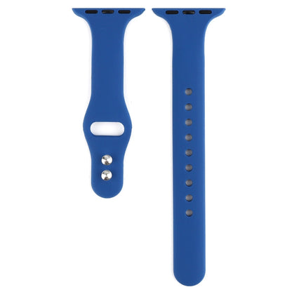Rynx | For Apple Watch 5 & 4 44mm / 3 & 2 & 1 42mm Thin Silicone Double Closure Watch Band (Ceramic Blue)