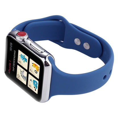 Rynx | For Apple Watch 5 & 4 44mm / 3 & 2 & 1 42mm Thin Silicone Double Closure Watch Band (Ceramic Blue)