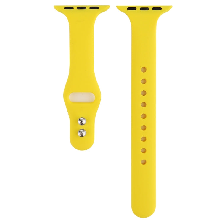 Rynx | For Apple Watch Series 7 41mm / 6 & SE & 5 & 4 40mm / 3 & 2 & 1 38mm Thin Silicone Double-Buckle Watch Band (Yellow)