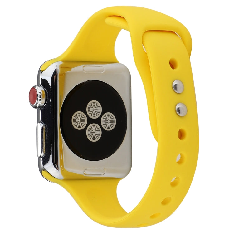 Rynx | For Apple Watch Series 7 41mm / 6 & SE & 5 & 4 40mm / 3 & 2 & 1 38mm Thin Silicone Double-Buckle Watch Band (Yellow)