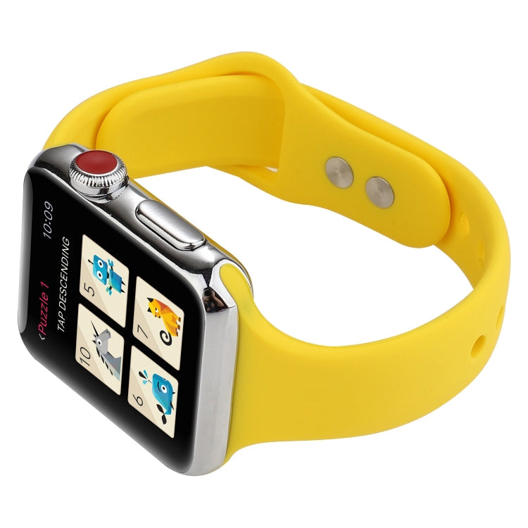 Rynx | For Apple Watch Series 7 41mm / 6 & SE & 5 & 4 40mm / 3 & 2 & 1 38mm Thin Silicone Double-Buckle Watch Band (Yellow)