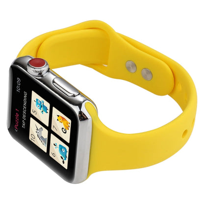 Rynx | For Apple Watch Series 7 41mm / 6 & SE & 5 & 4 40mm / 3 & 2 & 1 38mm Thin Silicone Double-Buckle Watch Band (Yellow)