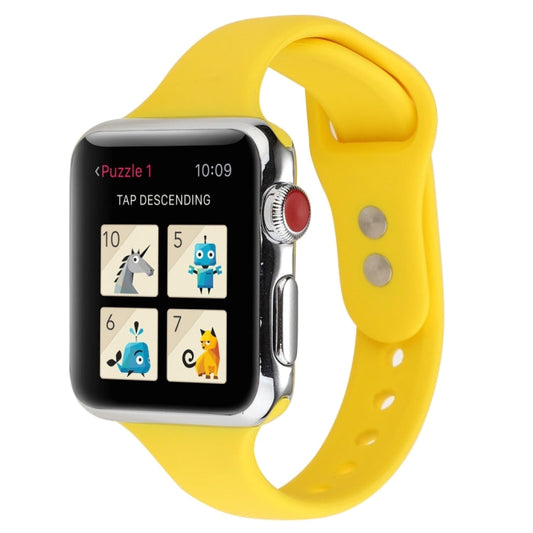 Rynx | For Apple Watch Series 7 41mm / 6 & SE & 5 & 4 40mm / 3 & 2 & 1 38mm Thin Silicone Double-Buckle Watch Band (Yellow)