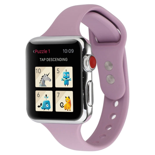 Rynx | For Apple Watch Series 7 41mm / 6 & SE & 5 & 4 40mm / 3 & 2 & 1 38mm Thin Silicone Double Buckle Watch Band (Lavender)