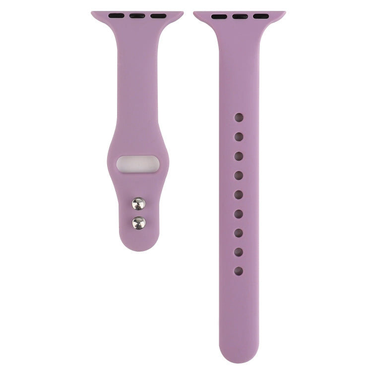 Rynx | For Apple Watch Series 7 41mm / 6 & SE & 5 & 4 40mm / 3 & 2 & 1 38mm Thin Silicone Double Buckle Watch Band (Lavender)