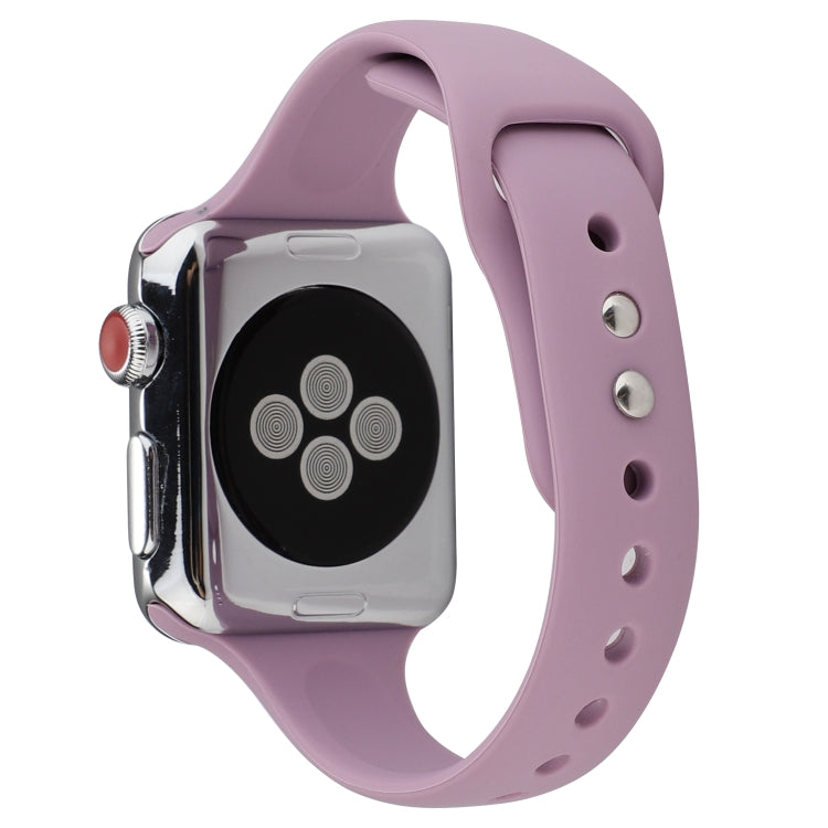 Rynx | For Apple Watch Series 7 41mm / 6 & SE & 5 & 4 40mm / 3 & 2 & 1 38mm Thin Silicone Double Buckle Watch Band (Lavender)