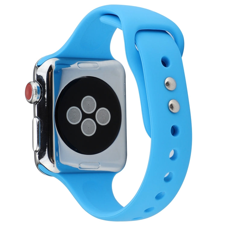 Rynx | For Apple Watch Series 8&7 41mm / SE 2&6&SE&5&4 40mm / 3&2&1 38mm Thin Silicone Double Closure Band (Blue)