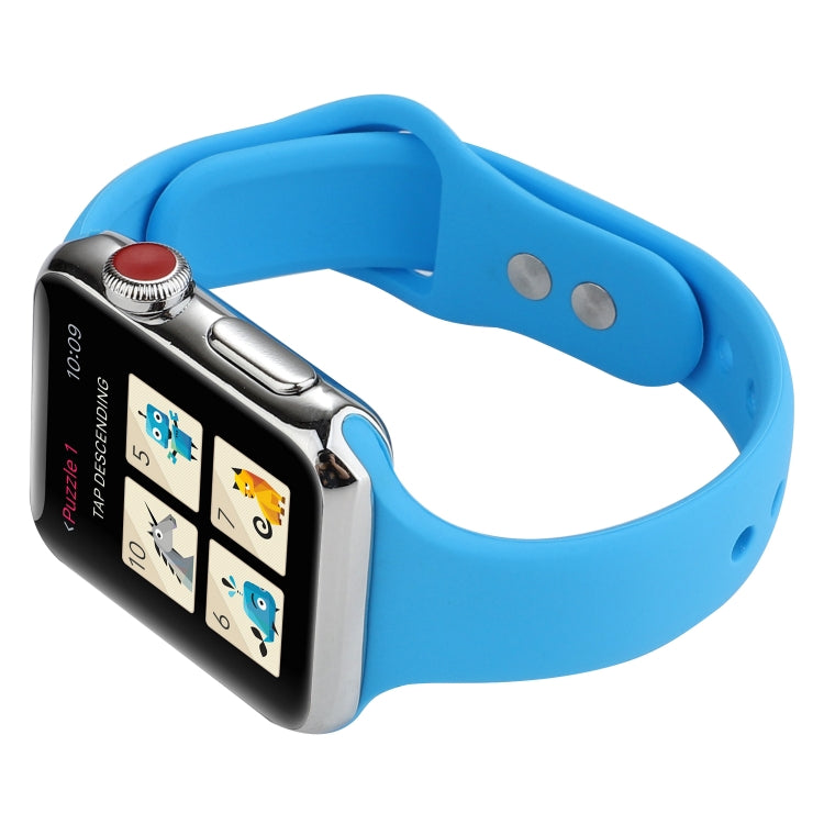 Rynx | For Apple Watch Series 8&7 41mm / SE 2&6&SE&5&4 40mm / 3&2&1 38mm Thin Silicone Double Closure Band (Blue)