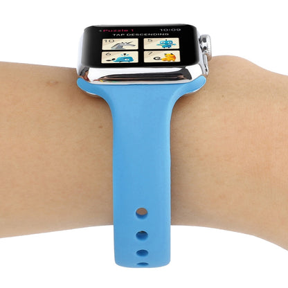 Rynx | For Apple Watch Series 8&7 41mm / SE 2&6&SE&5&4 40mm / 3&2&1 38mm Thin Silicone Double Closure Band (Blue)